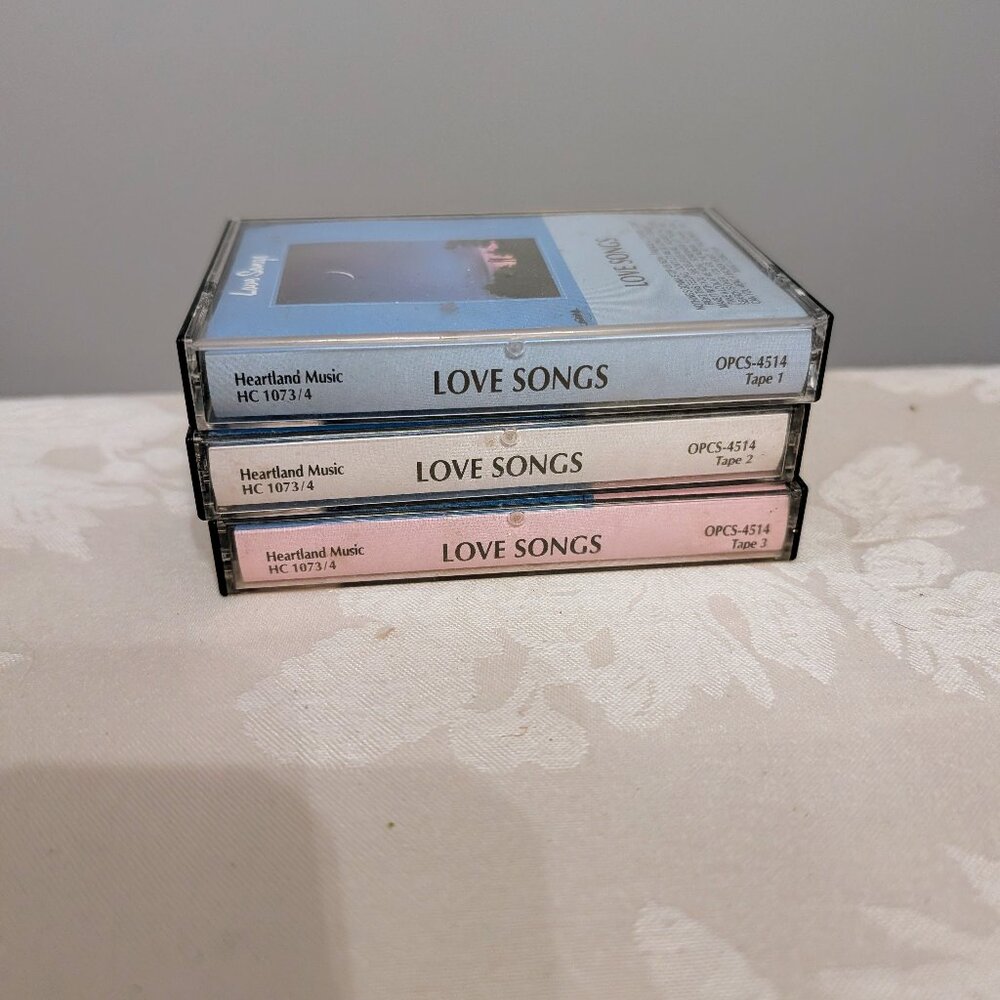 Lot of 3 VTG 1988 Heartland Music Love Songs Cassettes #1 #2 #3 Warner Music